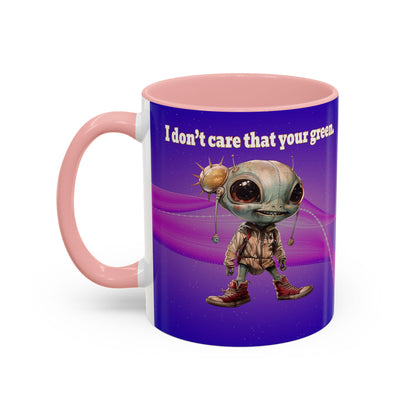 I don't care that your grey - Accent Mug (purple-pink wave)