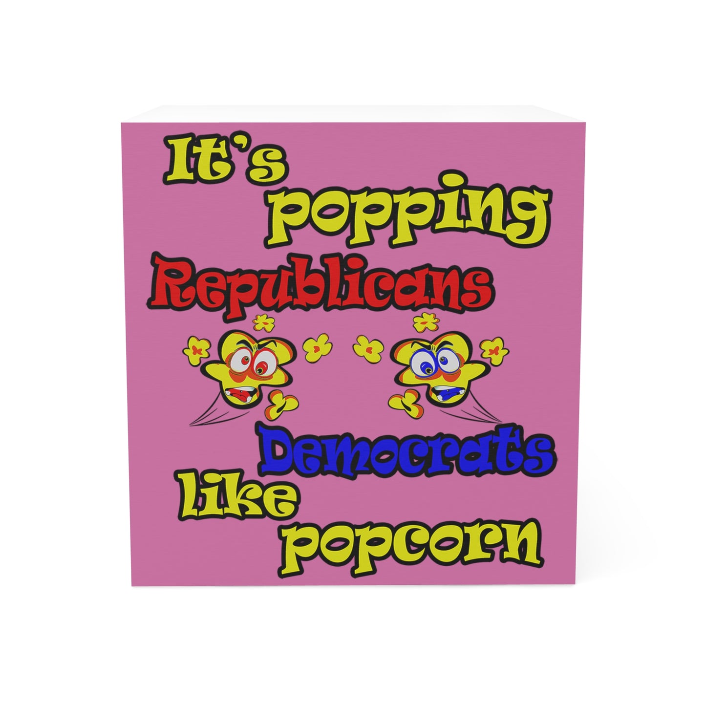 popping like popcorn - note cube (light pink)