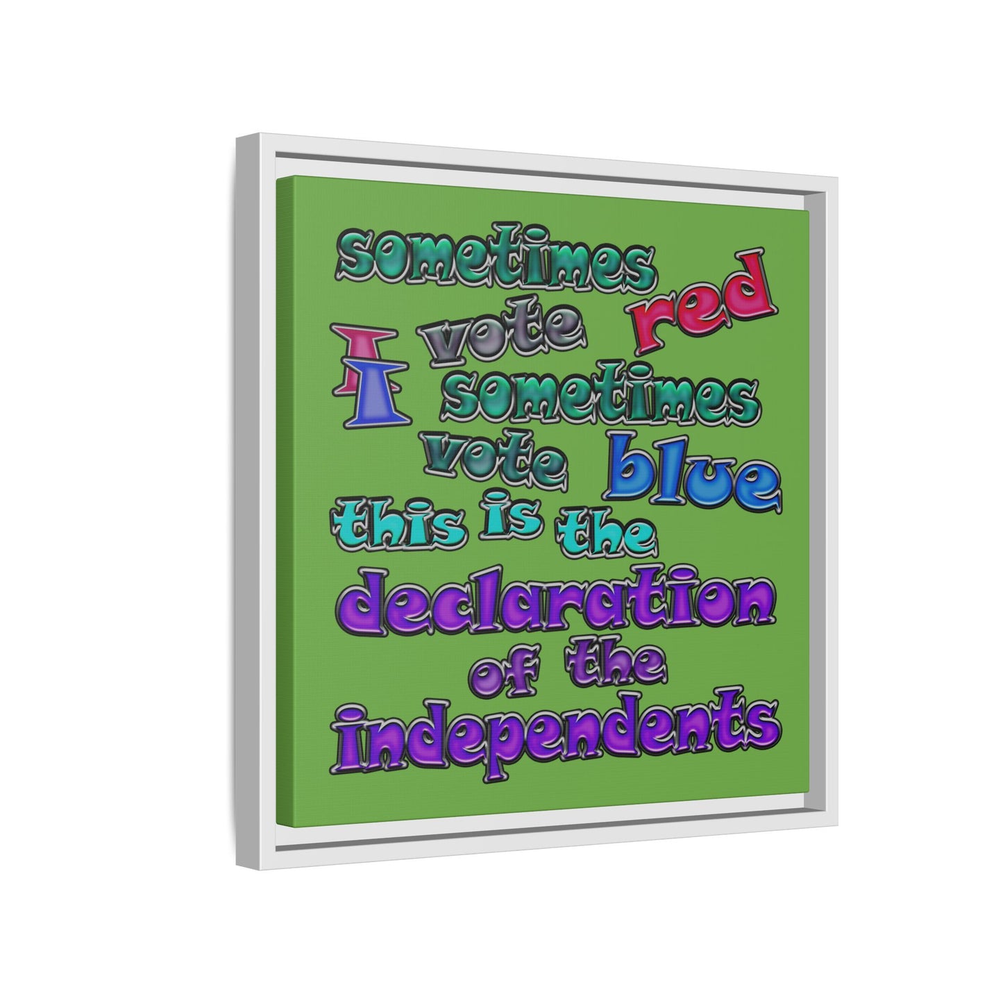 declaration of the independents - framed canvas art (green)