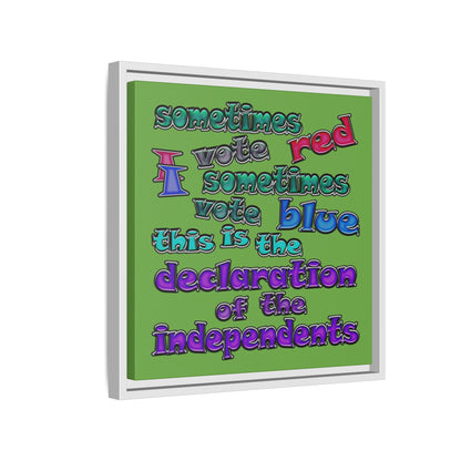 declaration of the independents - framed canvas art (green)