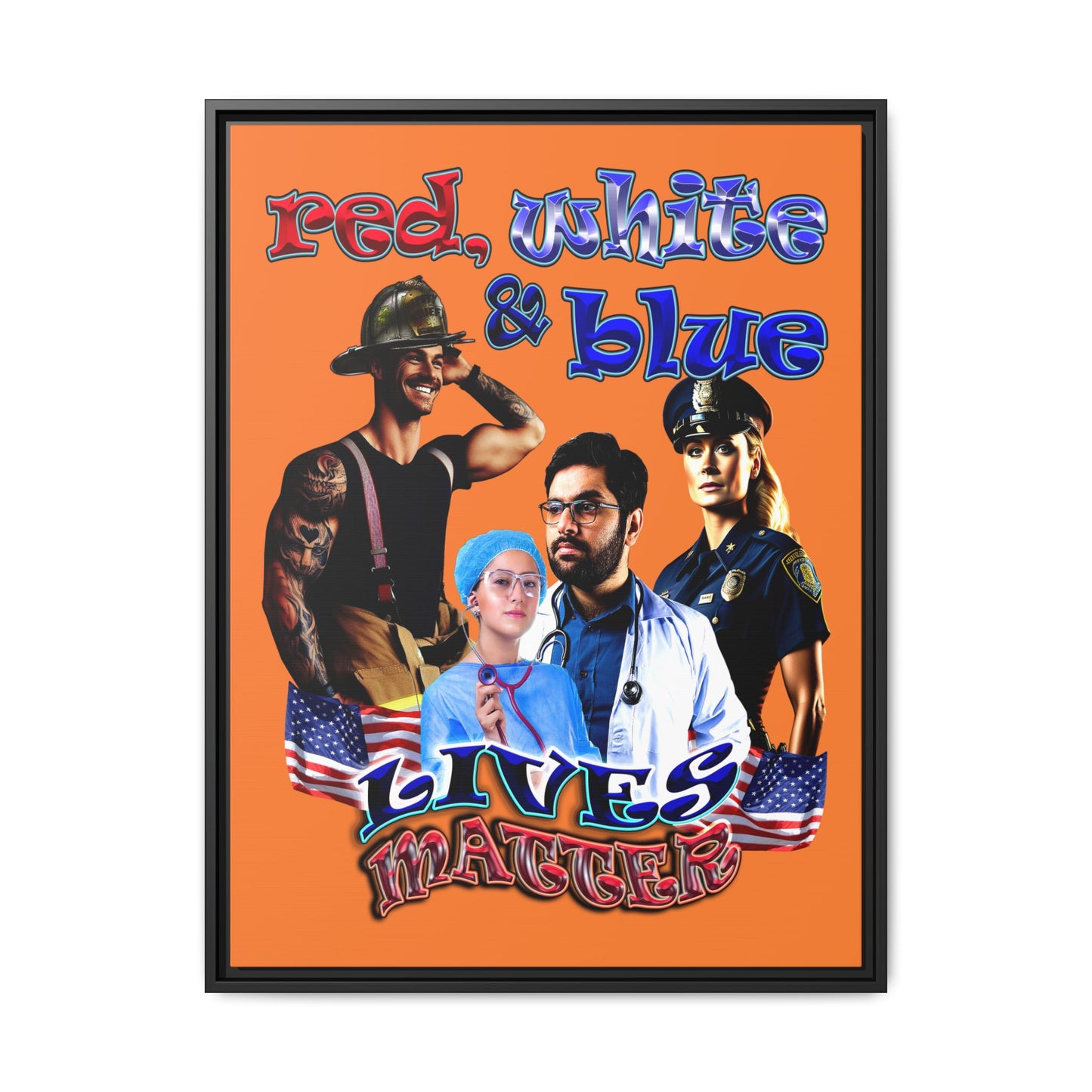 rw&b lives matter - framed canvas art (crusta)