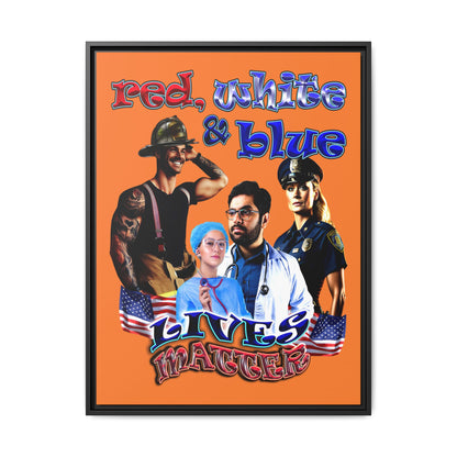 rw&b lives matter - framed canvas art (crusta)
