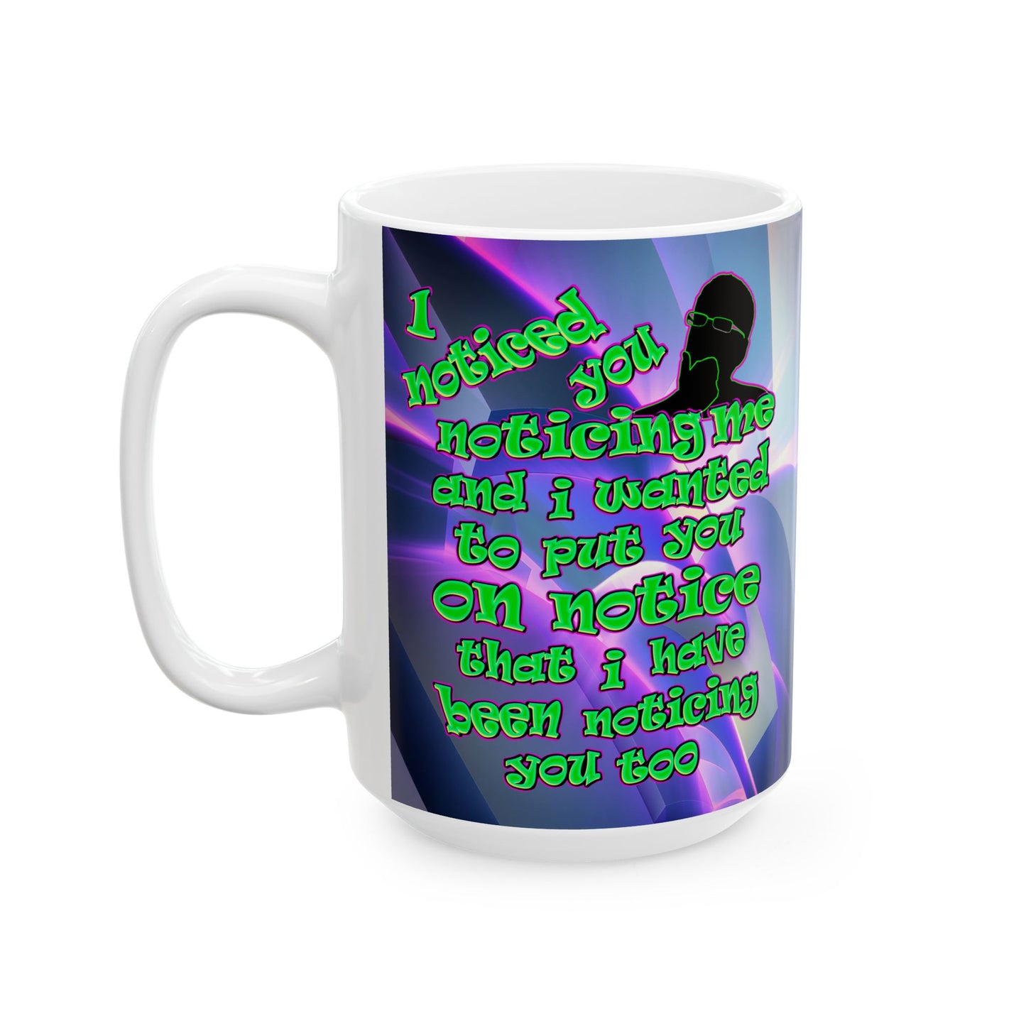 noticed you noticing - White Mug (grey-pink wave)