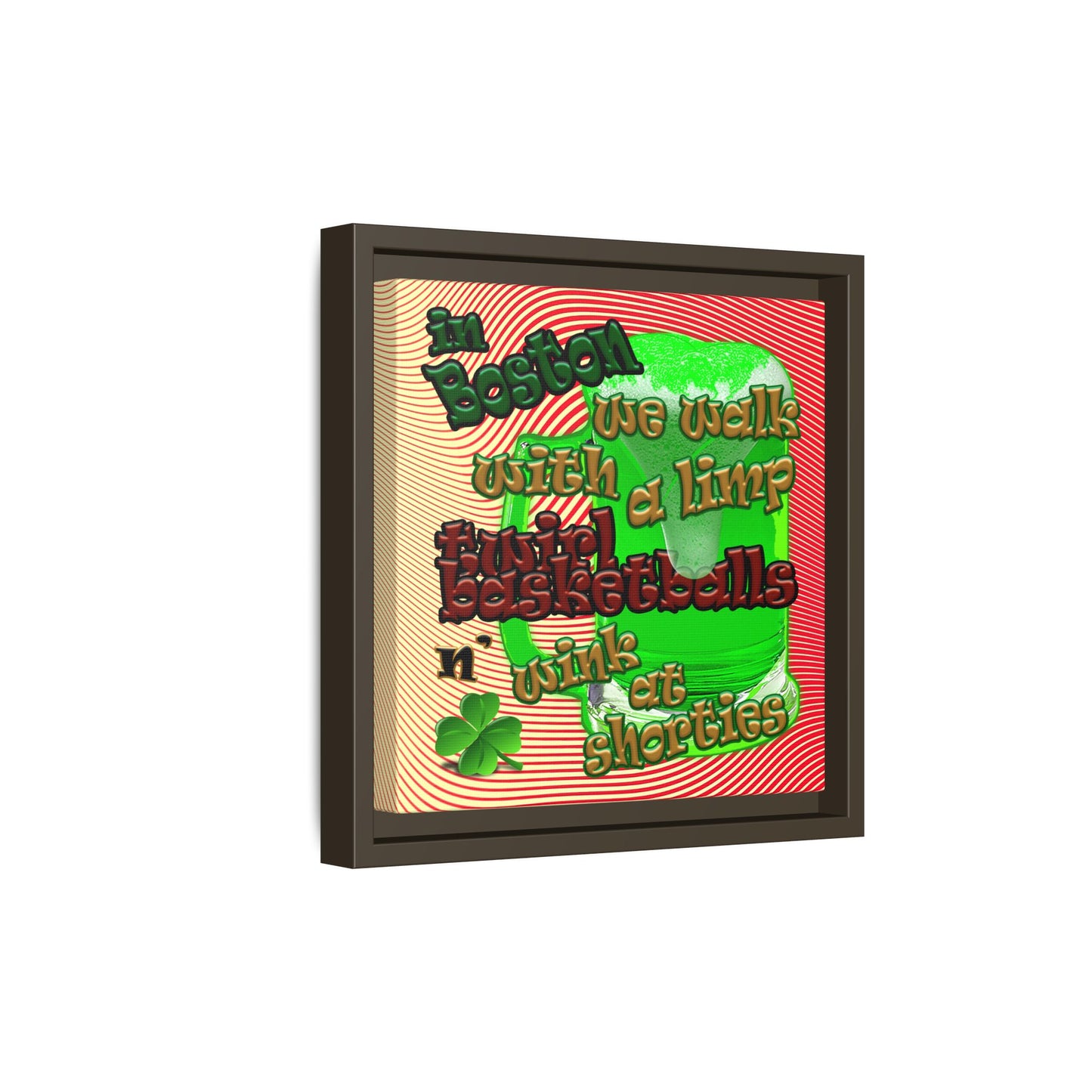 celtics logo - framed canvas art (yellow-orange wave)