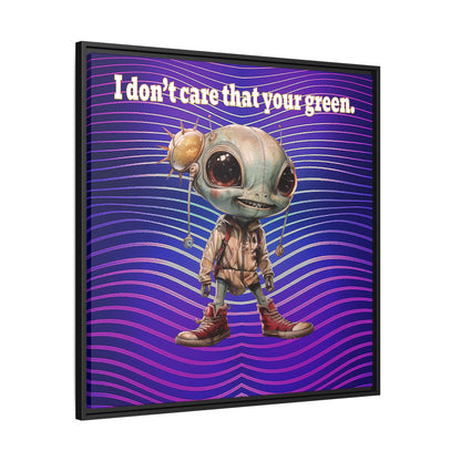 I don't care that your green - framed canvas art (purple wave)