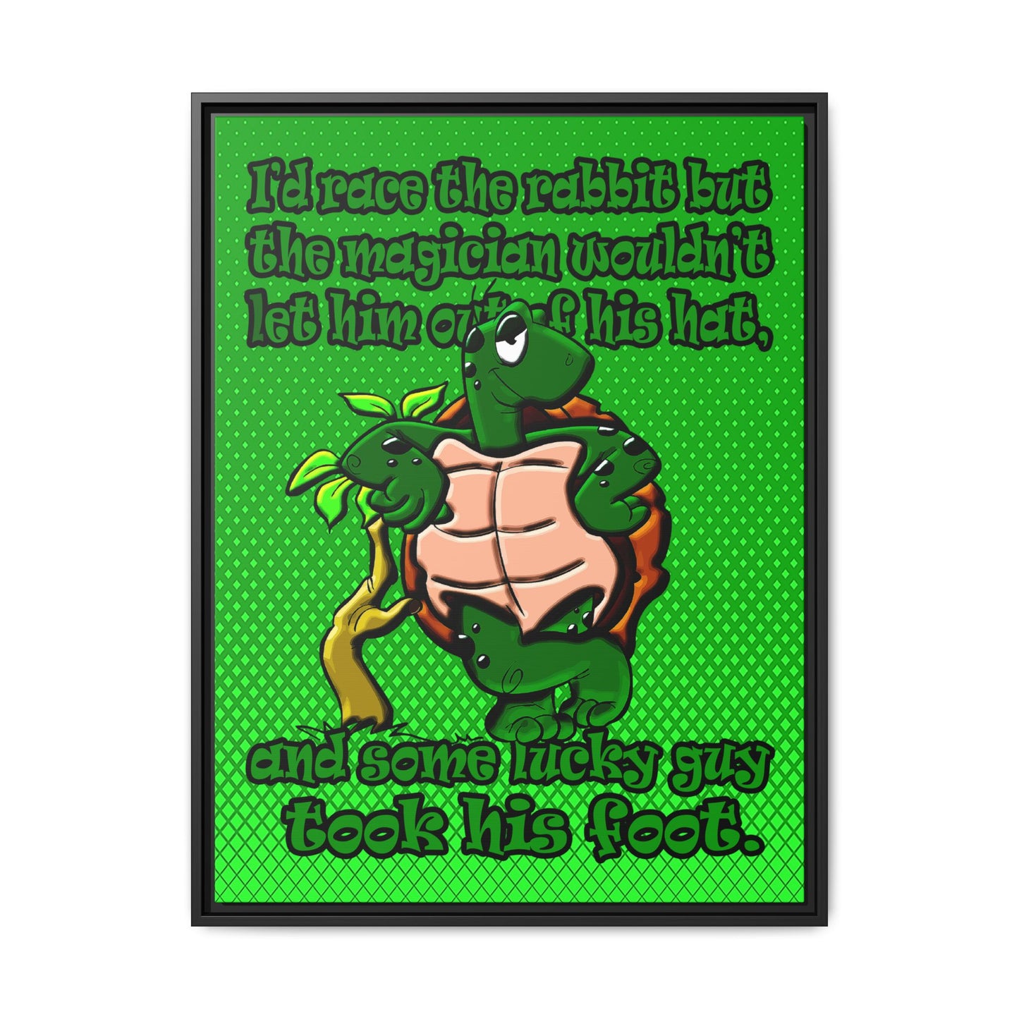 turtle race - framed canvas art (logo green)