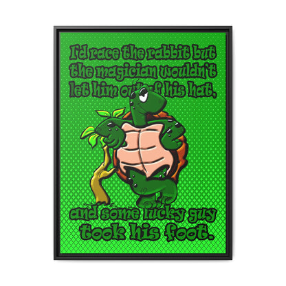 turtle race - framed canvas art (logo green)