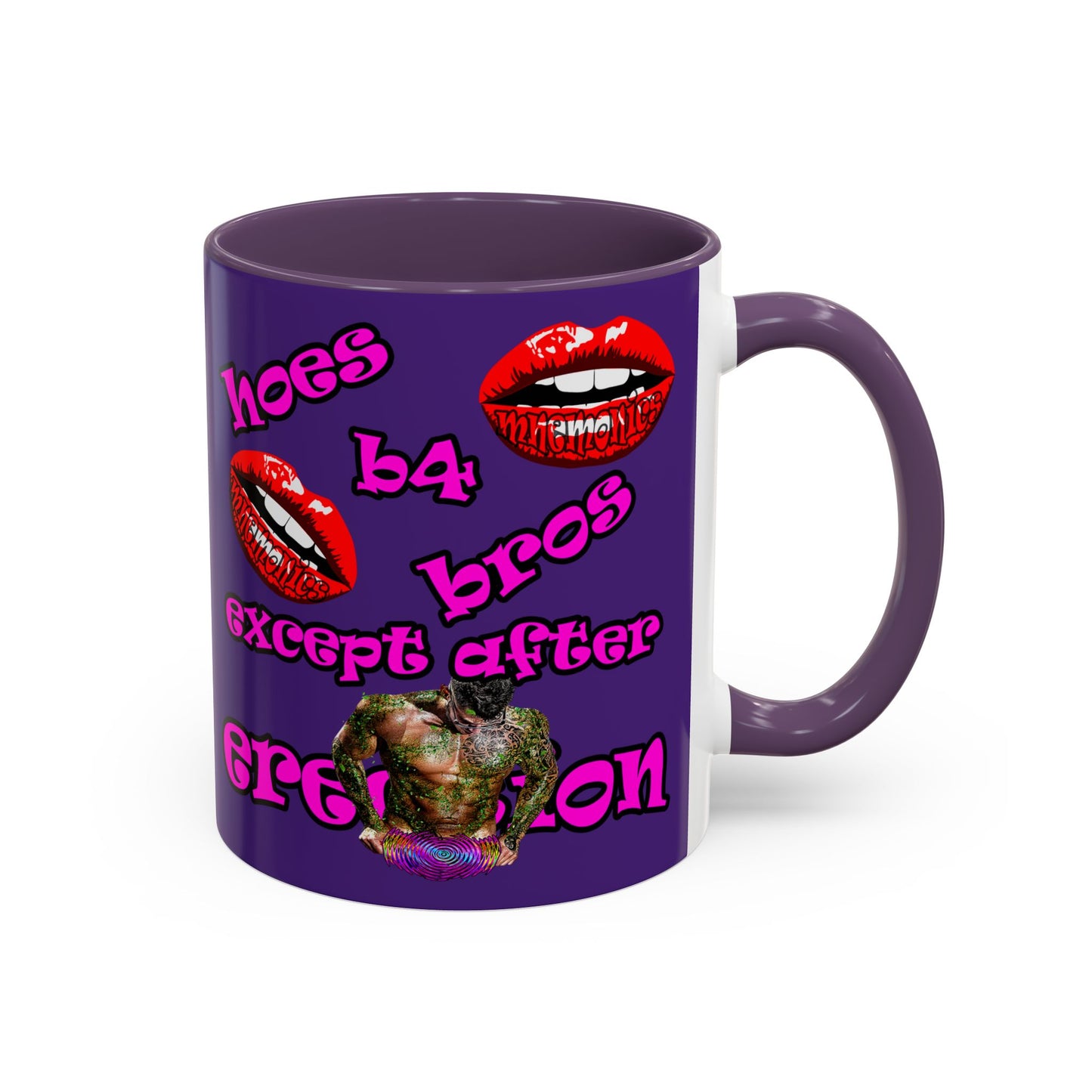 hoes b4 bros - Accent Mug (purple)