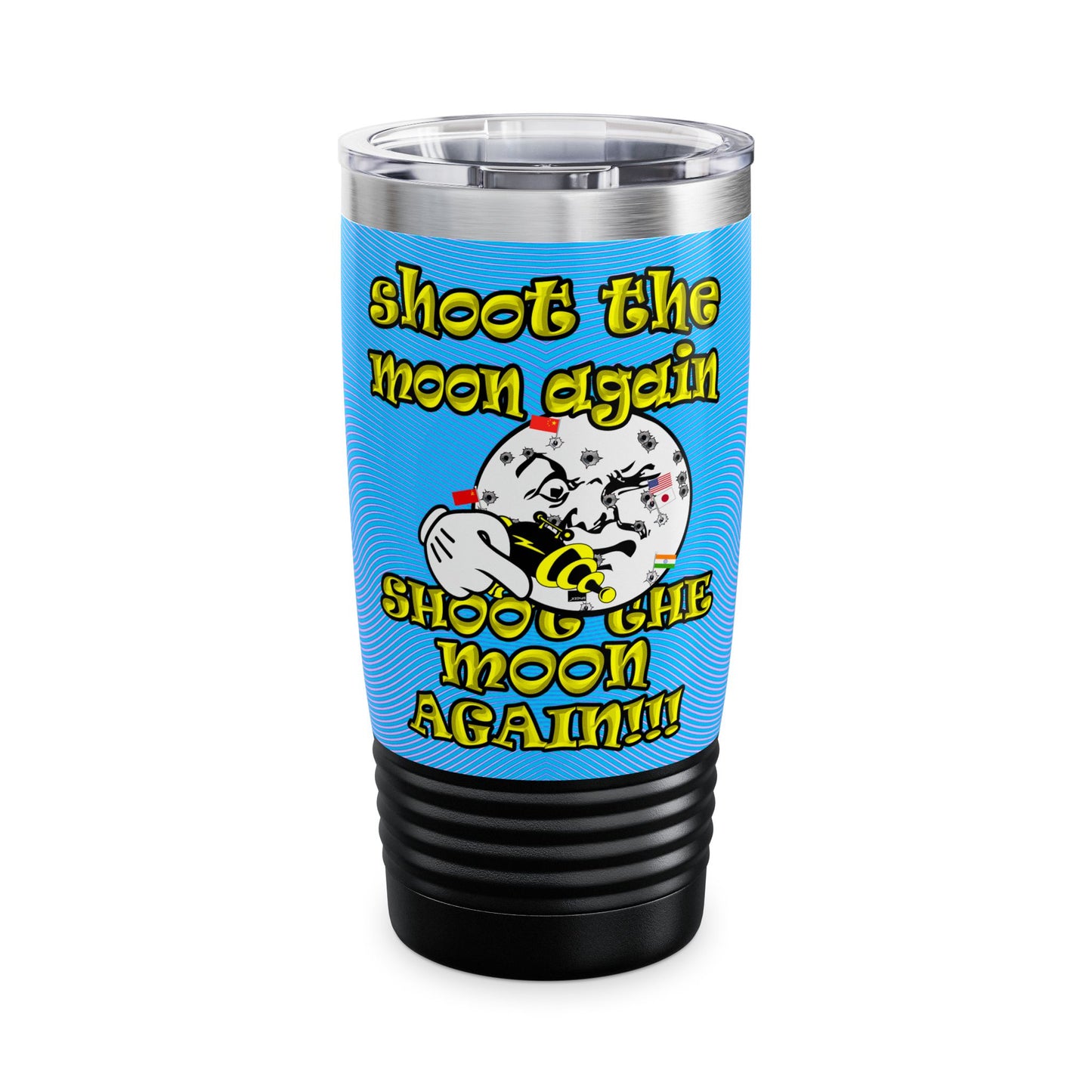 shoot the moon again - Ringneck Tumbler, 20oz (light blue-purple wave)