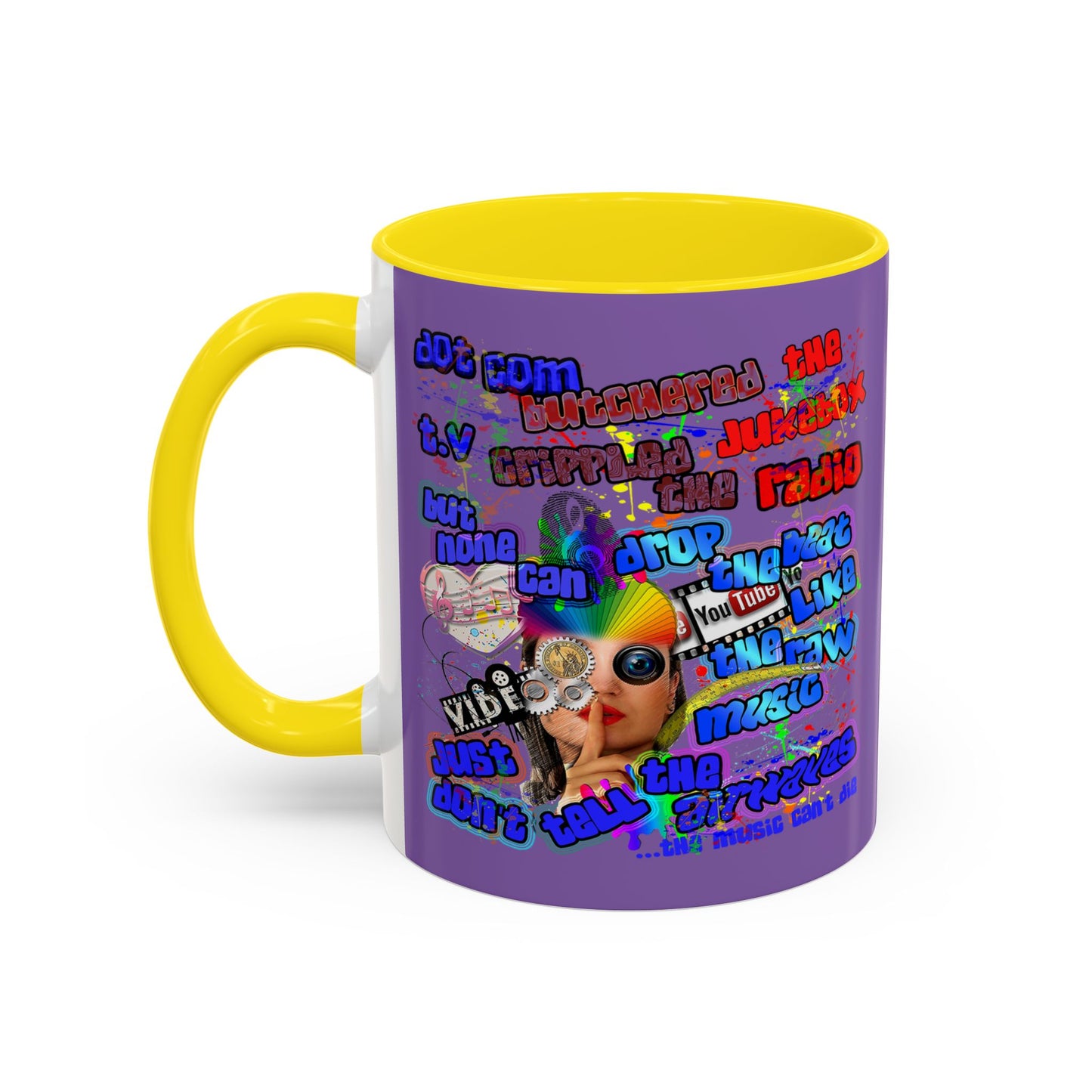drop the beat - Accent Mug (light purple)