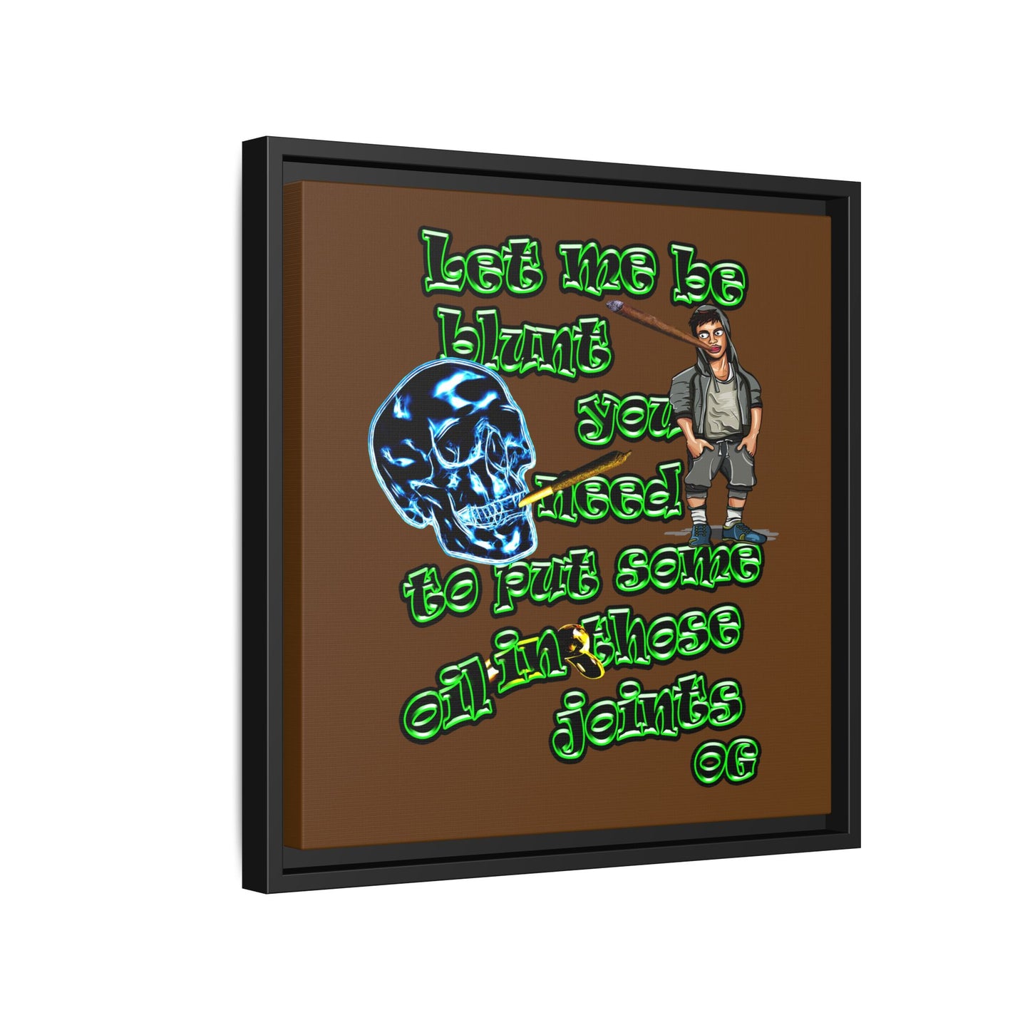 og - framed canvas art (brown)