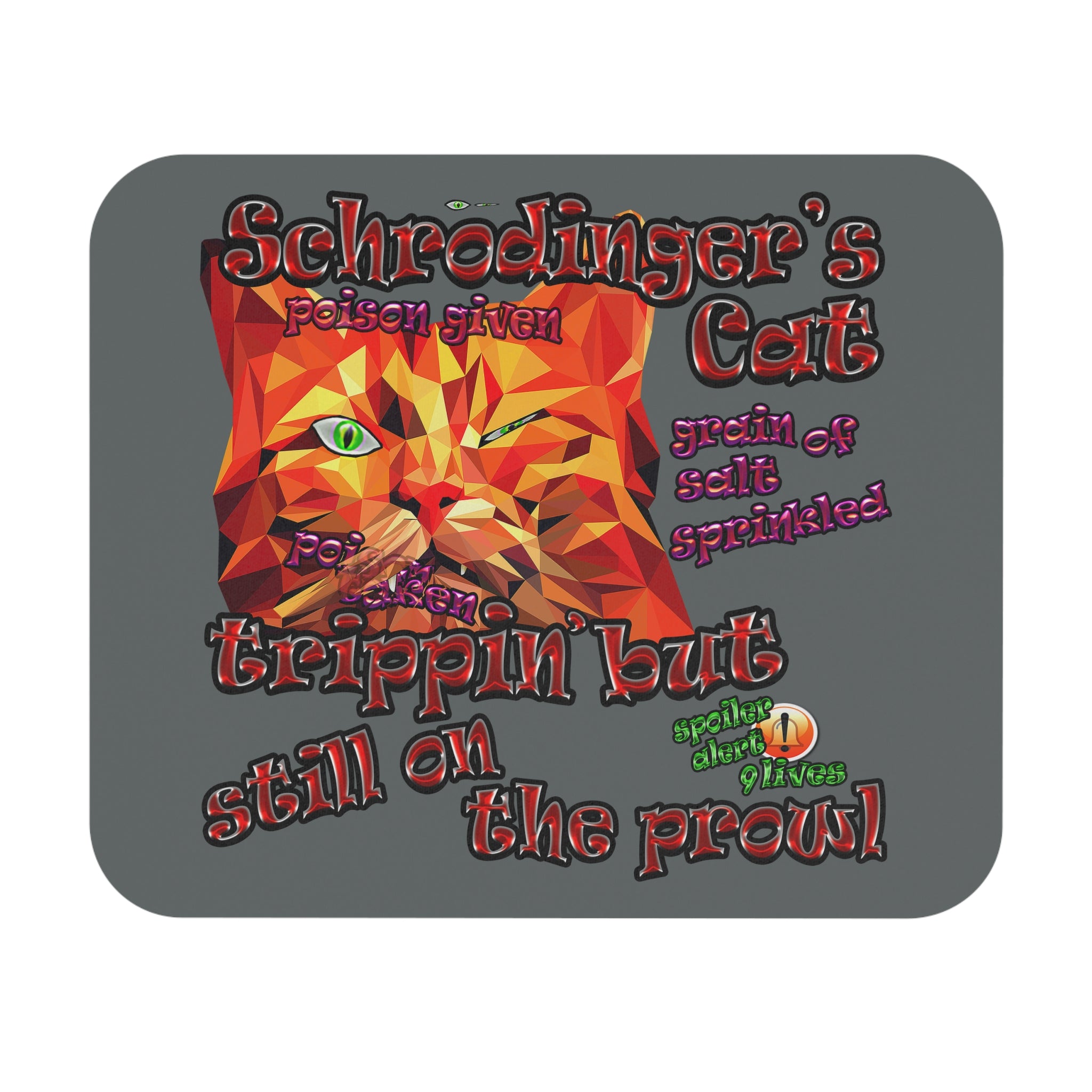 schrodinger's cat - Mouse Pad (Rectangle) (dark grey)