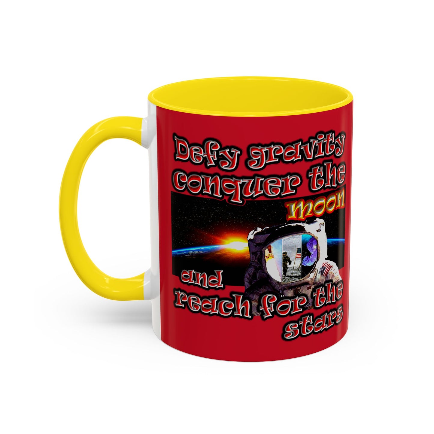 defy conquer reach - Accent Mug (dark red)