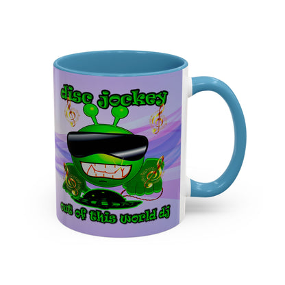 disc jockey - Accent Mug (light blue-pink wave)