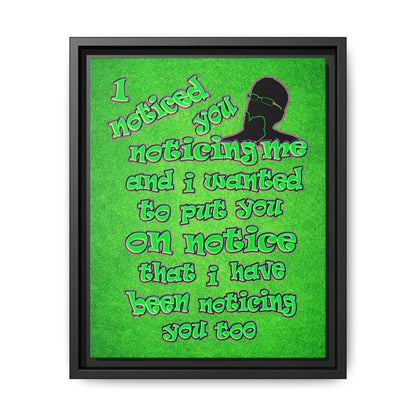 noticed you noticing - framed canvas art (green turf)