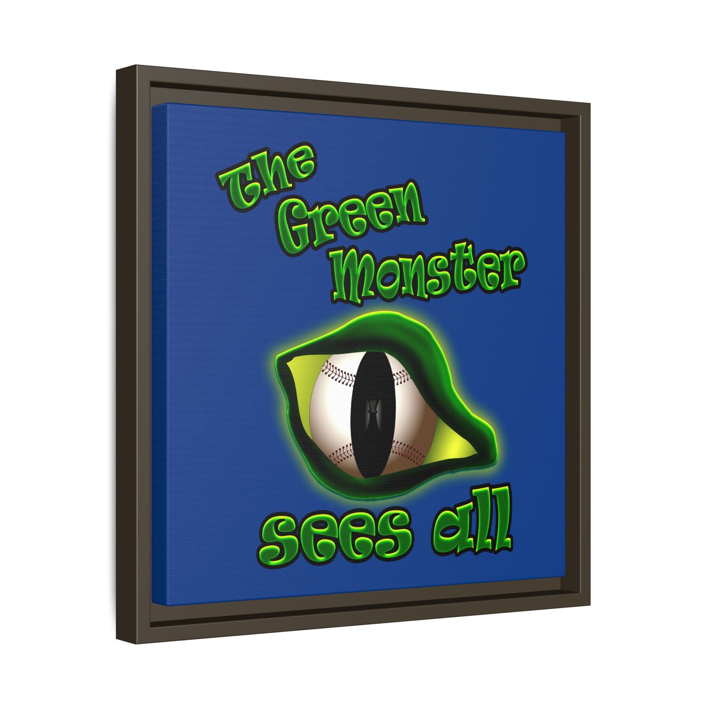 green monster - framed canvas art (dark blue)
