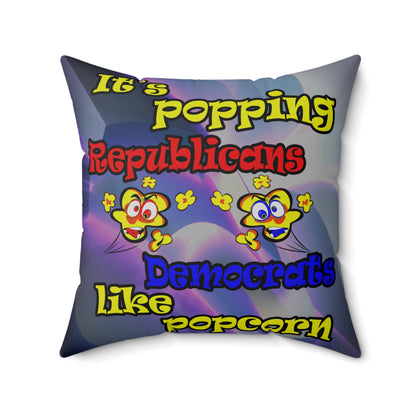popping like popcorn - Spun Polyester Square Pillow - (grey-pink wave)