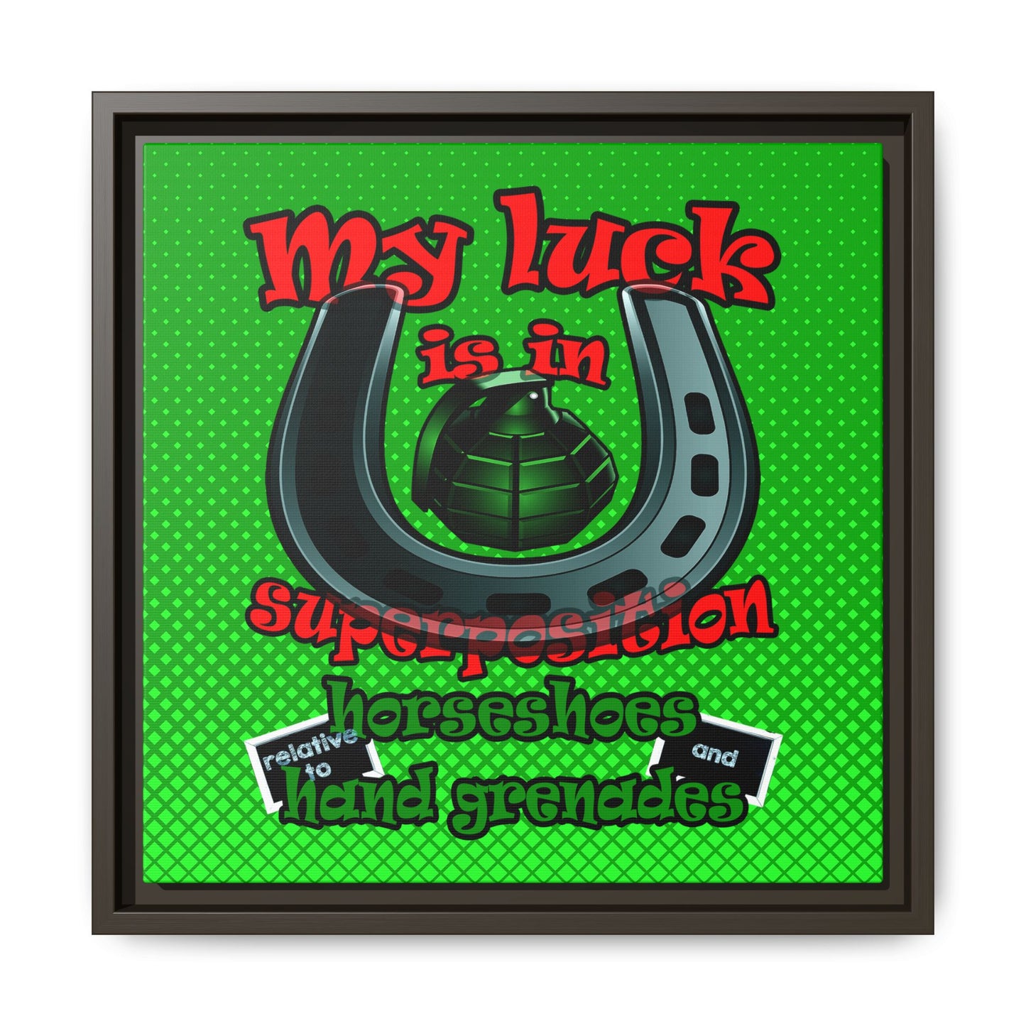 my luck - framed canvas art (logo green)