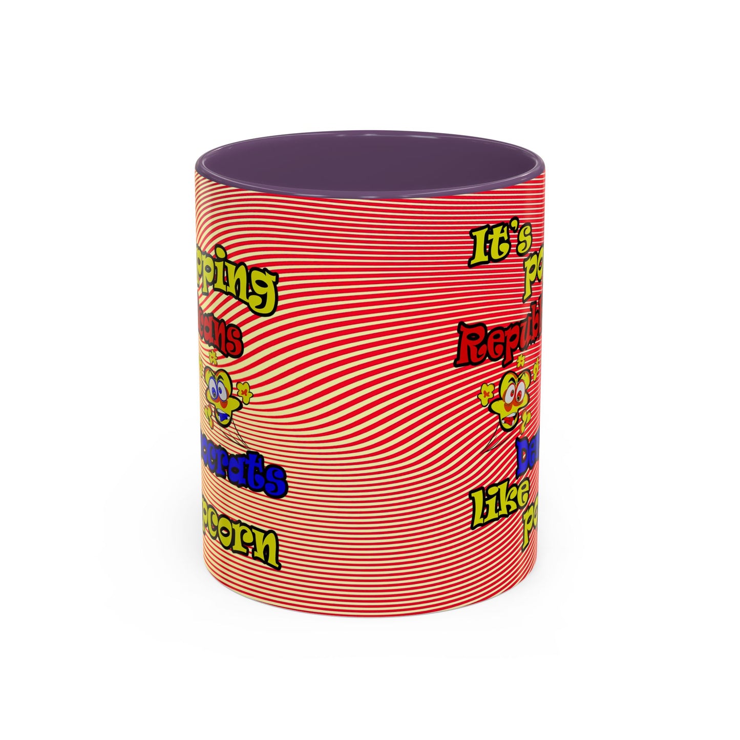 popping like popcorn - Accent Mug (yellow-orange wave)