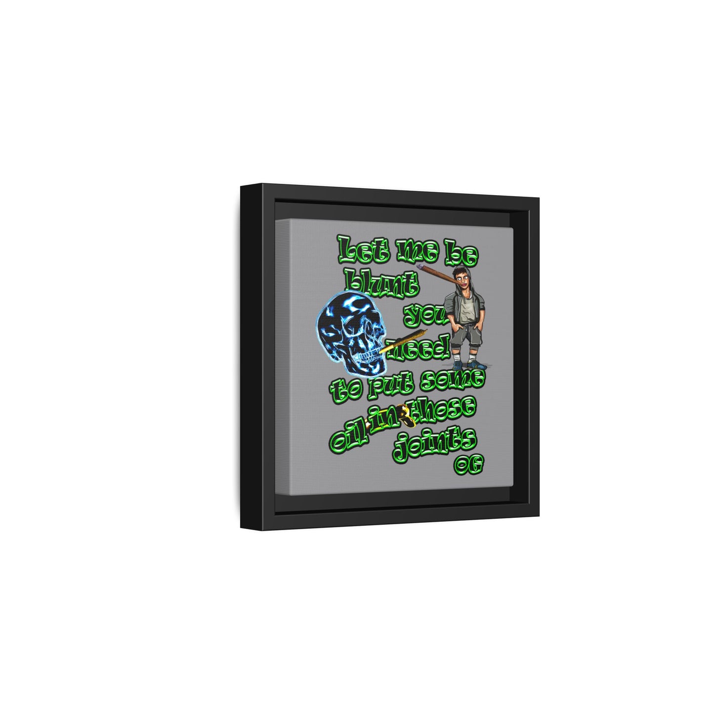 og - framed canvas art (grey)