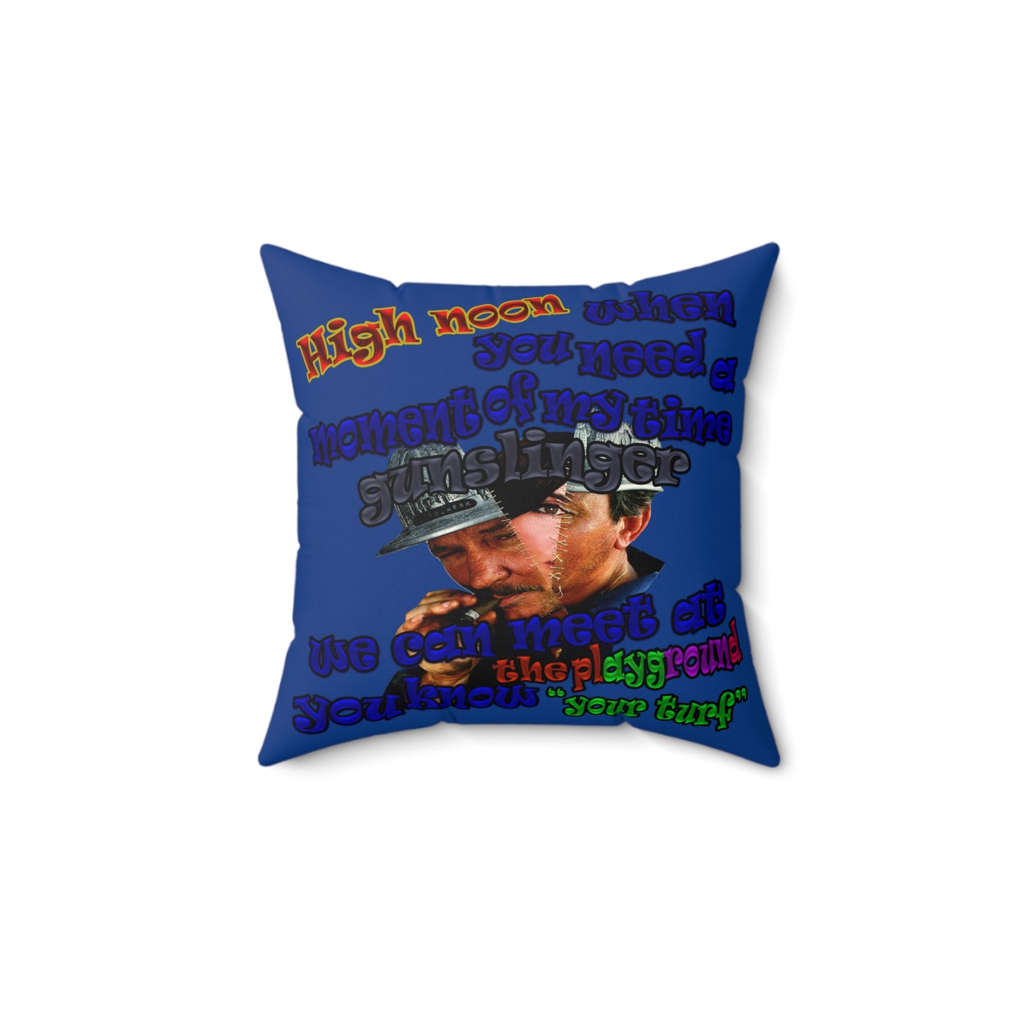 high noon - Faux Suede Square Pillow - (dark blue)