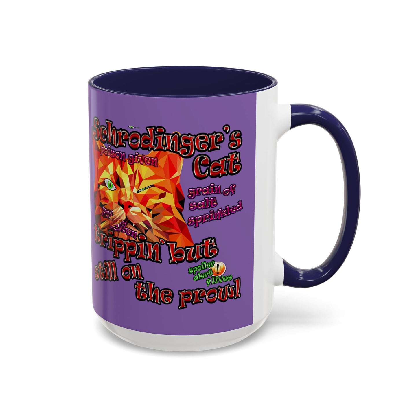 schrodinger's cat - Accent Mug (light purple)
