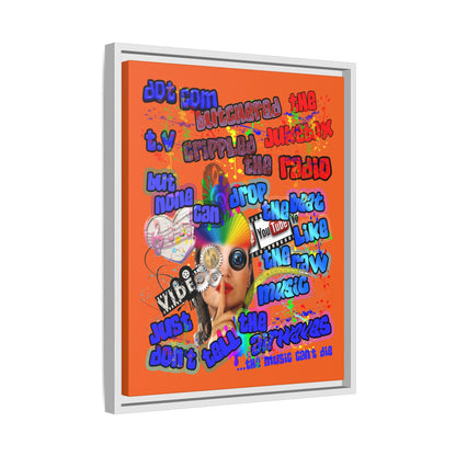 drop the beat - framed canvas art (orange)