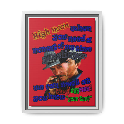 high noon - framed canvas art (dark red)