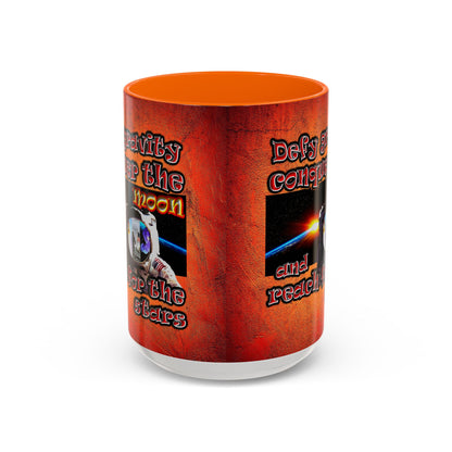 defy conquer reach - Accent Mug (burnt orange)