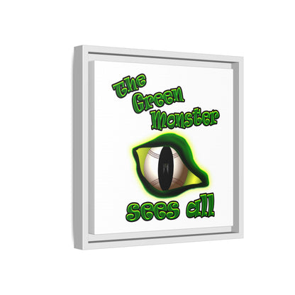 green monster - framed canvas art (white)