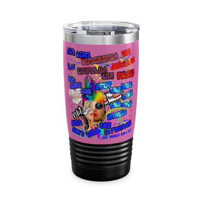 drop the beat - Ringneck Tumbler, 20oz (light pink)