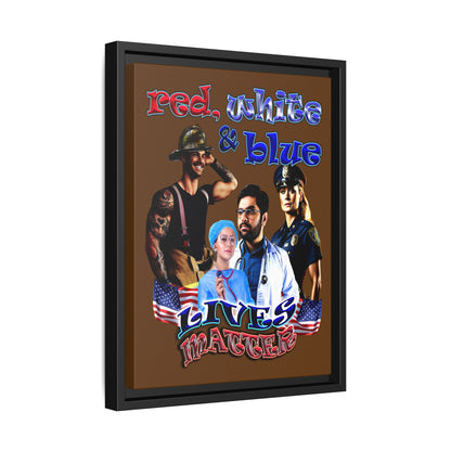 rw&b lives matter - framed canvas art (brown)