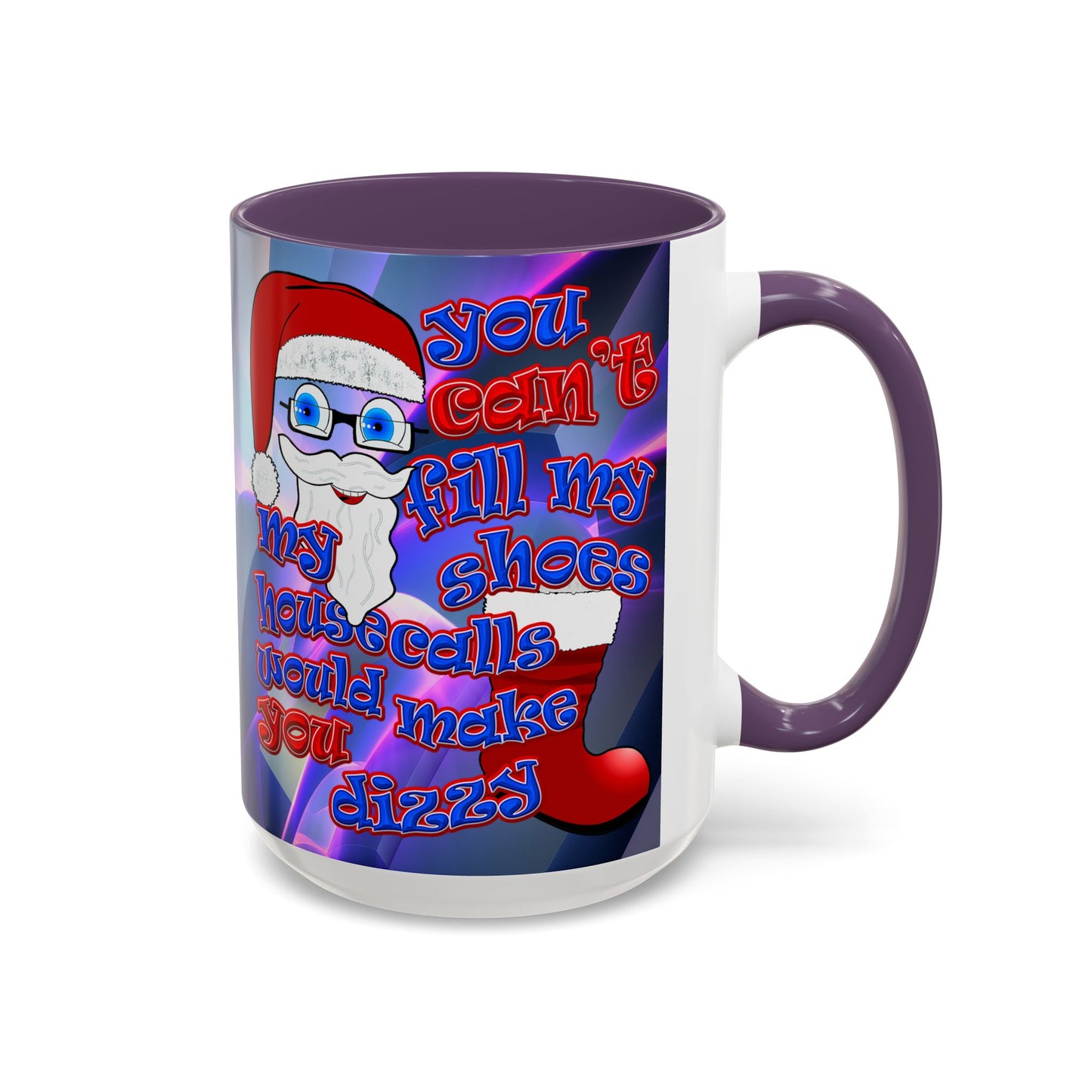 santa's shoes - Accent Mug (grey-pink wave)