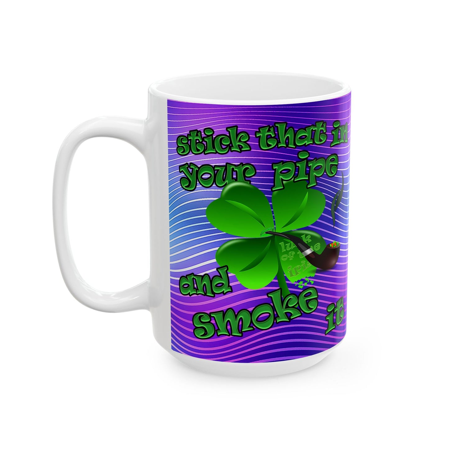 celtics logo - White Mug (purple wave)