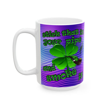 celtics logo - White Mug (purple wave)