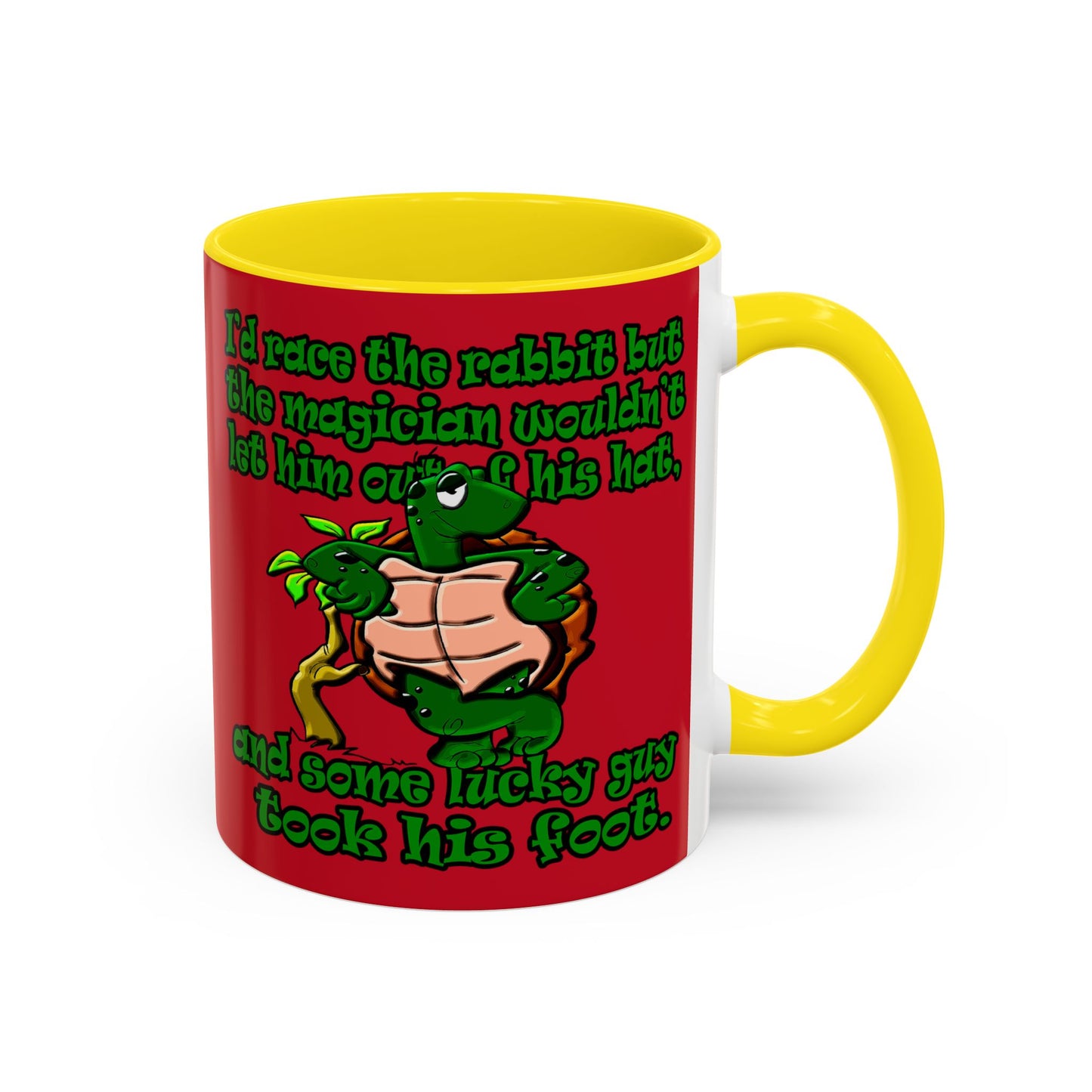 turtle race - Accent Mug (dark red)