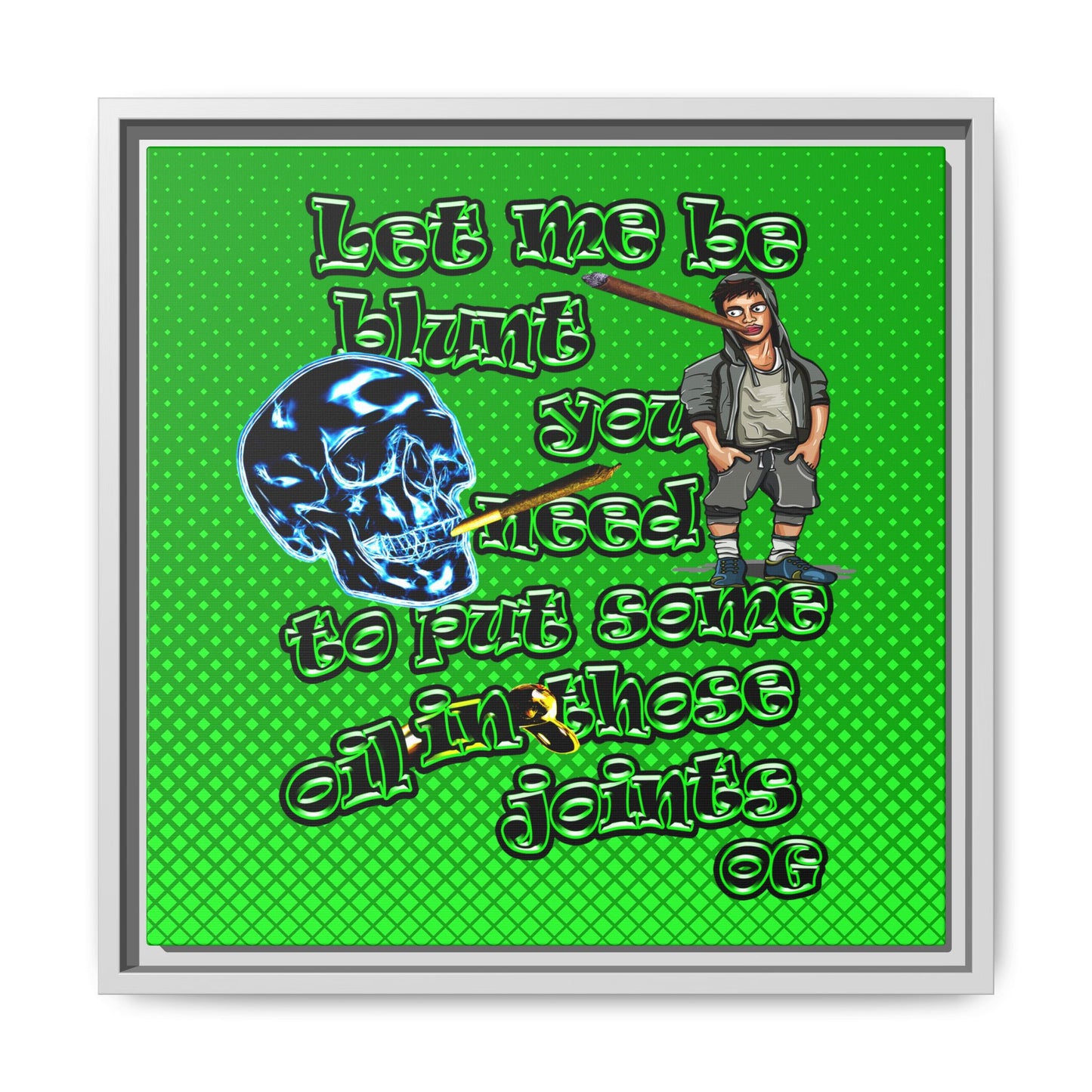 og - framed canvas art (logo green)