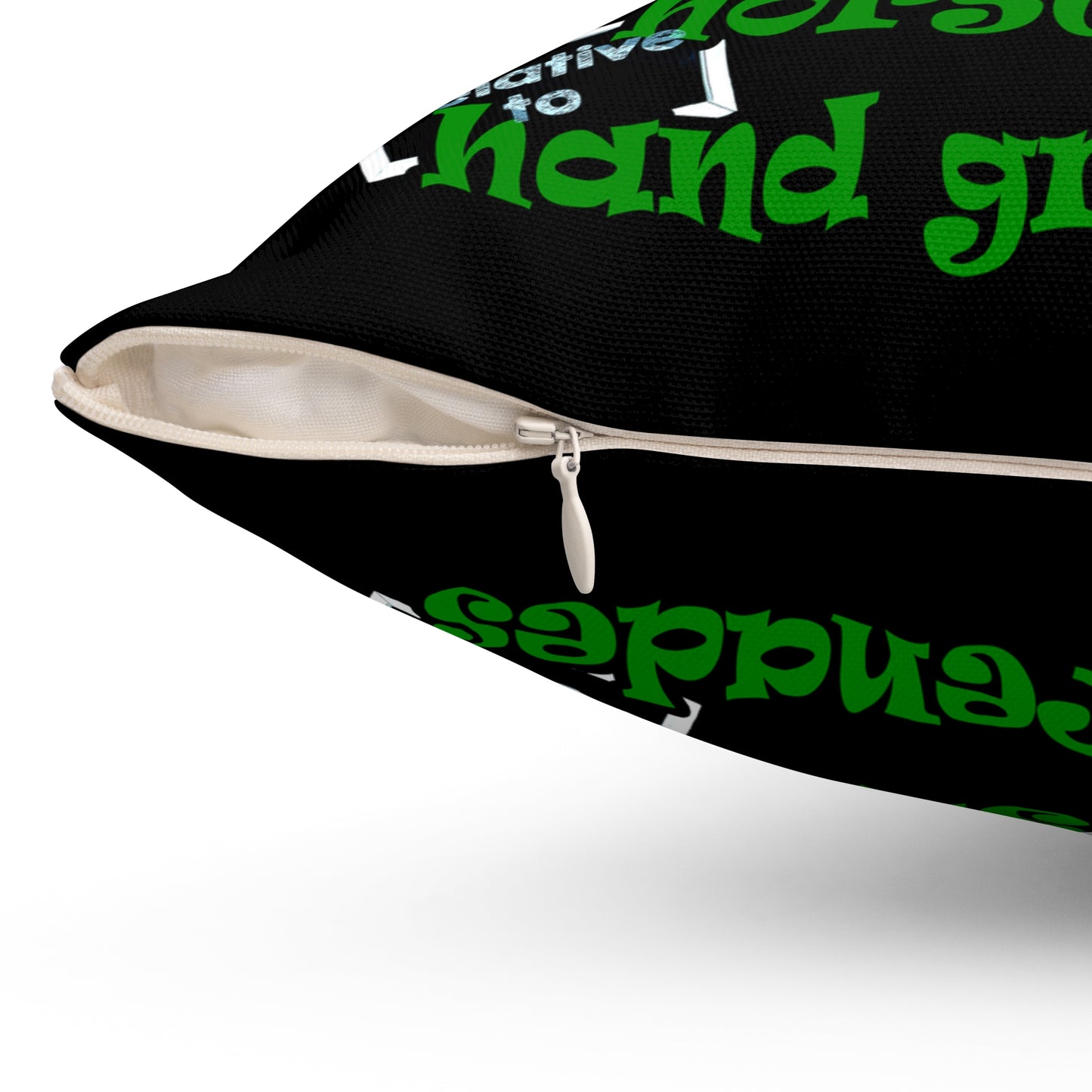 my luck - Spun Polyester Square Pillow - (black)