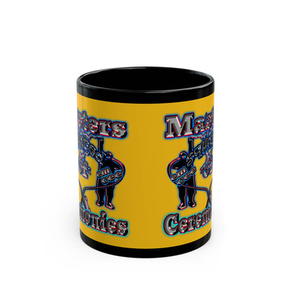 em cee squared - Black Mug (yellow)