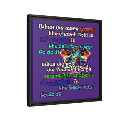 doggystyle - framed canvas art (purple)