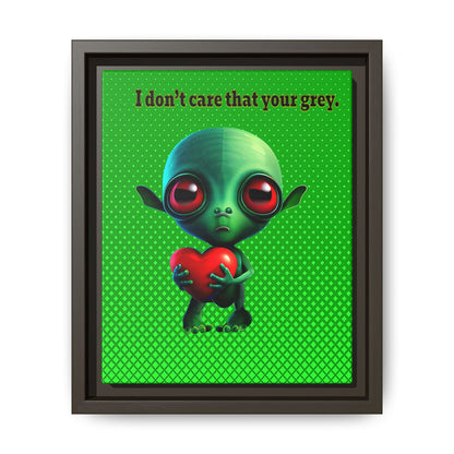 I don't care that your grey - framed canvas art (logo green)