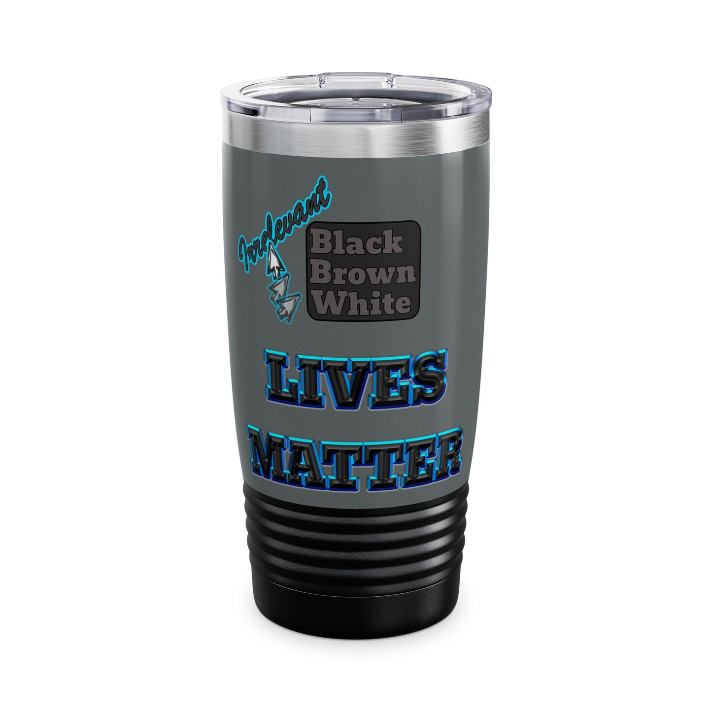 irrelevant - Ringneck Tumbler, 20oz (dark grey)