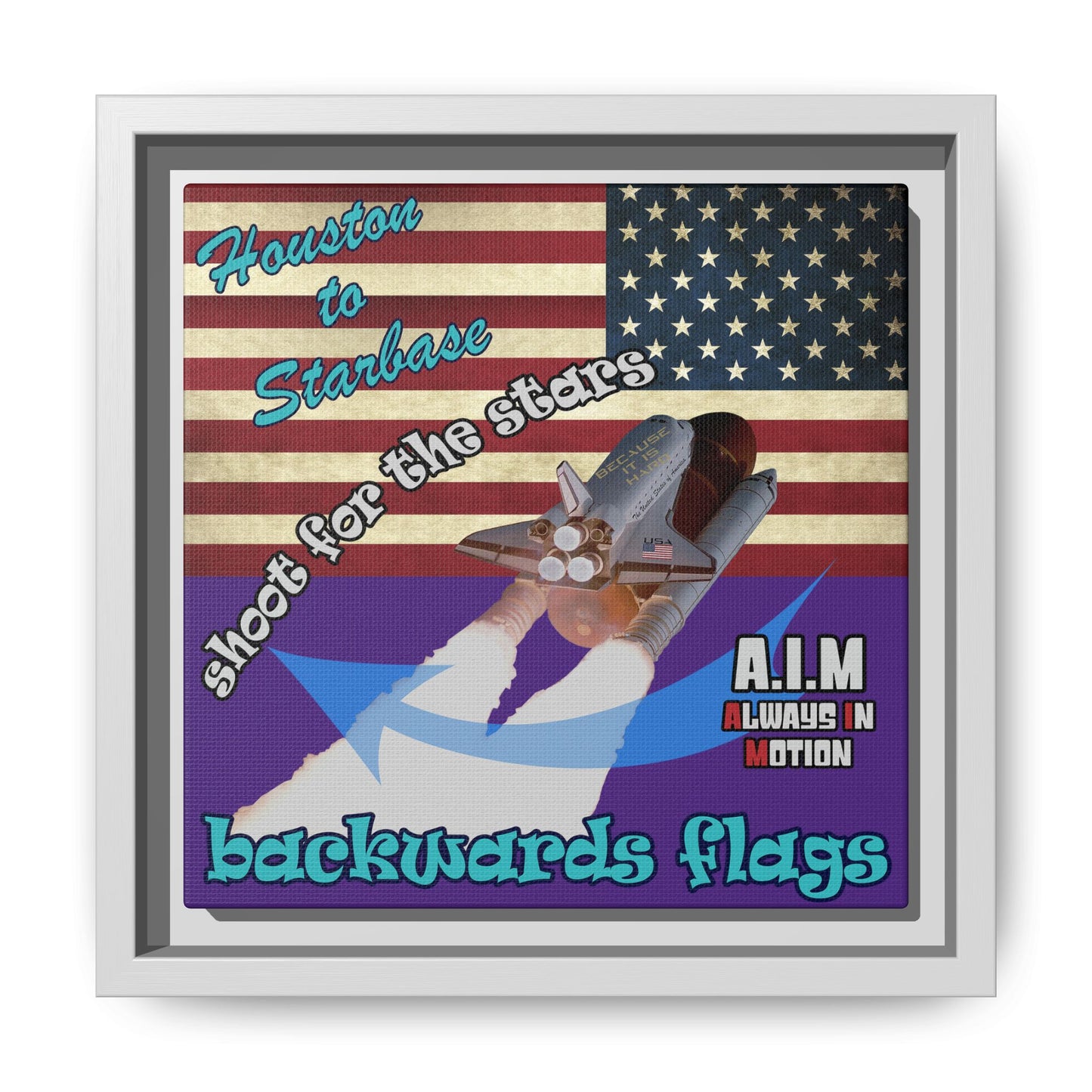 shoot for the stars - framed canvas art (purple)