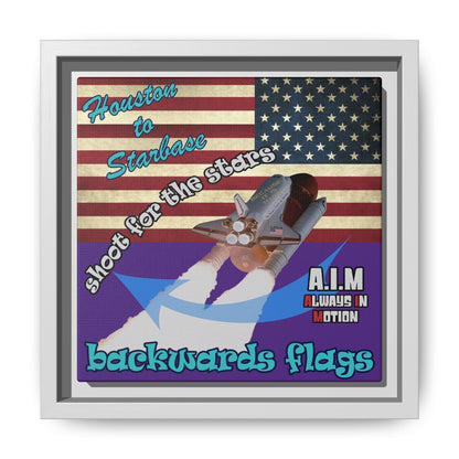 shoot for the stars - framed canvas art (purple)