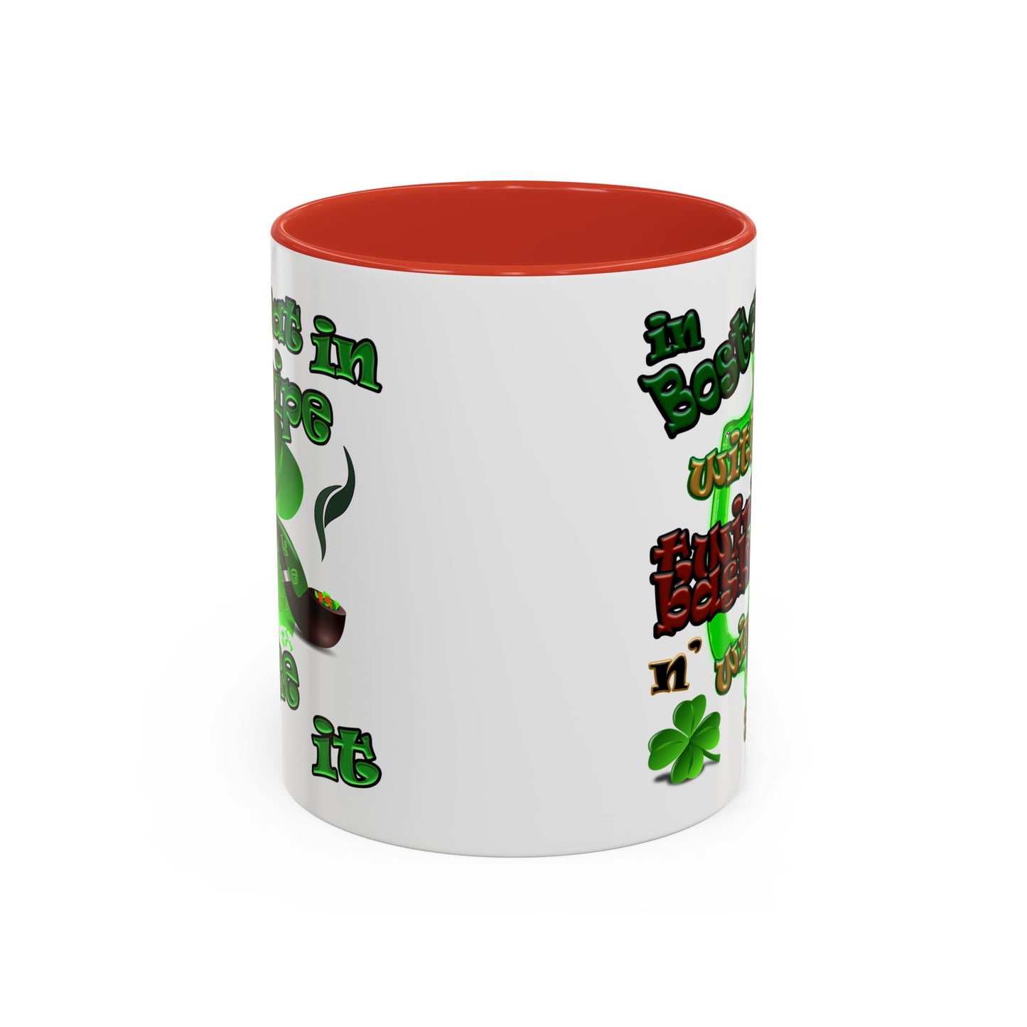 celtics logo - Accent Mug (white)
