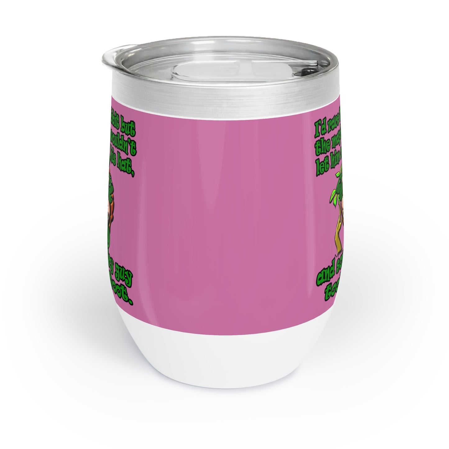 turtle race - Chill Wine Tumbler (light pink)
