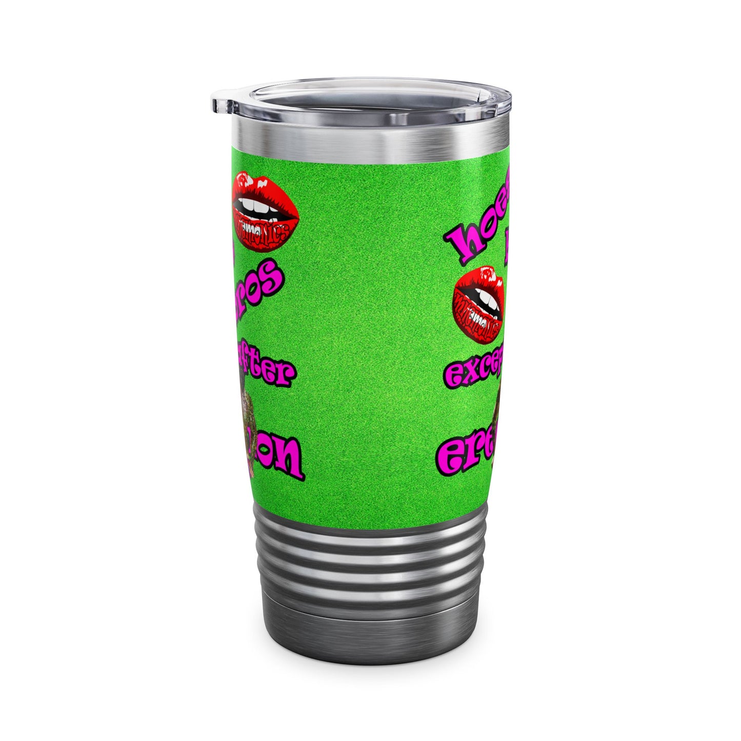 hoes b4 bros - Ringneck Tumbler, 20oz (green turf)