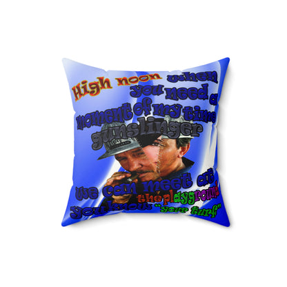 high noon - Faux Suede Square Pillow - (blue-white wave)