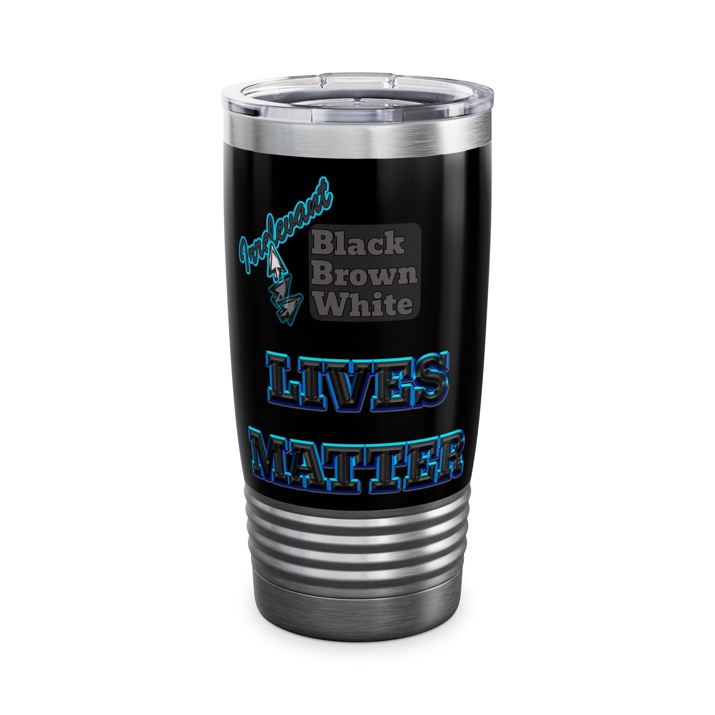 irrelevant - Ringneck Tumbler, 20oz (black)