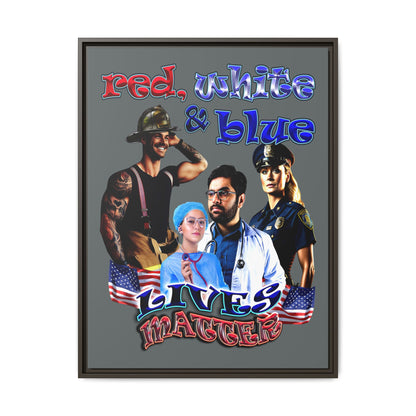 rw&b lives matter - framed canvas art (dark grey)